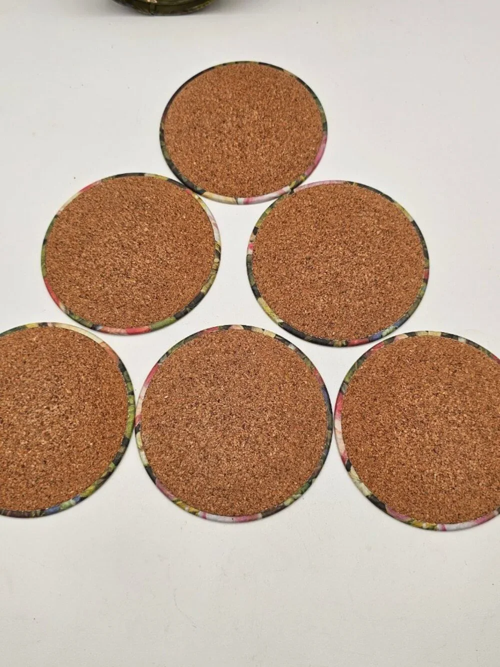 Set of 6 Drink Coasters and holder in Bright Floral